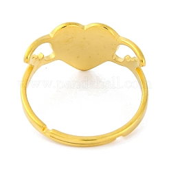 Bague réglable en acier inoxydable 201 pour femme&nbsp;RJEW-D082-03E