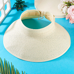 1 cappello da sole a tesa larga e floscio in paglia da donna&nbsp;AJEW-TA0002-59C