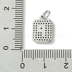 Placage de crémaillère en laiton micro pavé breloques en zircone cubique claire&nbsp;KK-G501-01P-P