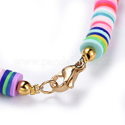 Collares hechos a mano de arcilla polimérica con heishi&nbsp;NJEW-JN02448-01