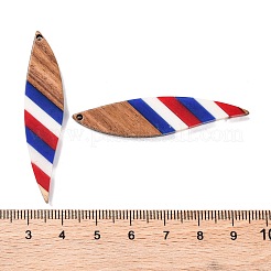Pendentifs en résine rayée opaque et bois de noyer du jour de l'indépendance&nbsp;RESI-U010-02B