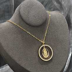 Colliers pendentifs en laiton micro pavé en zircone cubique transparente&nbsp;NJEW-P322-A03-G