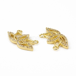 Colgantes de 2 vuelta de circonita cúbica micro pavé de latón&nbsp;KK-E068-VB071
