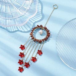 Décorations pendentif étoile en verre&nbsp;HJEW-JM01247-05