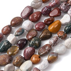 Natur Ozean Jaspis Perlen Stränge&nbsp;G-E483-39B