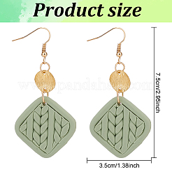 2 Paar 2 Farben Polymer Clay Rhombus Ohrhänger&nbsp;EJEW-FI0001-05