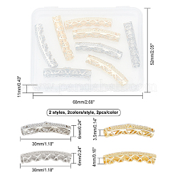 8 Stück 4 Stil Messing Micro Pave Zirkonia Perlen&nbsp;ZIRC-CA0001-08