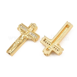 Pendentifs en laiton de Pâques sertis de micro-pavés de zircone cubique transparente&nbsp;CU-CBADC6C-10G-02