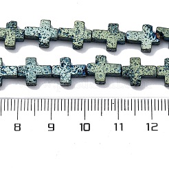 Brins de perles de pierre de lave naturelle galvanisées&nbsp;G-A256-A01-01E