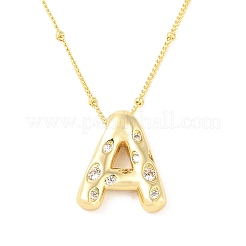 Collane con pendente in ottone micro pavé di zirconi chiari&nbsp;NJEW-Z038-01G-A