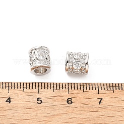 Perles européennes en laiton micro pavées en zircone cubique transparente&nbsp;KK-L237-017P