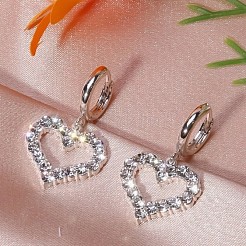 Halsketten & Ohrringe & Armbänder mit Herzanhänger aus Legierung mit Strassen für Damen&nbsp;FS-WG56CAD-01