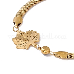 Bracciale a maglie malocchio smaltato con catene piatte a serpente&nbsp;BJEW-P284-06C-G