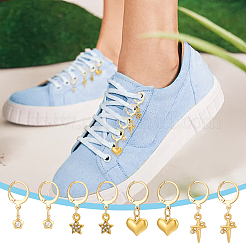 8 pièce 4 styles de breloques de chaussures en strass en acier inoxydable 304&nbsp;HJEW-PH02410