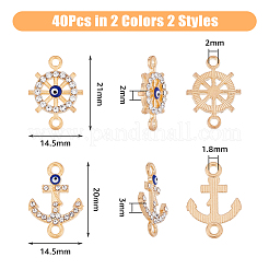 40 stücke 4 arten nautischen thema legierung bösen blick emaille stecker charms&nbsp;FIND-DC0004-26