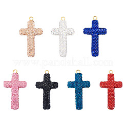 8 Stück 8 Farben handgemachte Polymer Clay Pavé Strass große Anhänger&nbsp;RB-BT0001-03