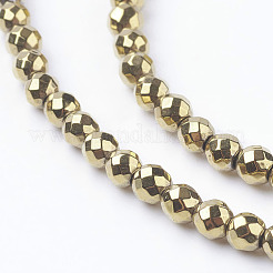 Chapelets de perles en hématite synthétique sans magnétiques&nbsp;G-G092-3mm-1