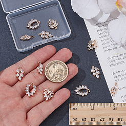 12 Stück 4 Stile Messing Micro Pave klare Zirkonia Anhänger&nbsp;FIND-AR0006-32G