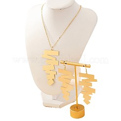 Collana con ciondolo geometrico irregolare e set di orecchini pendenti in lega&nbsp;FS-WG9A5A6-01