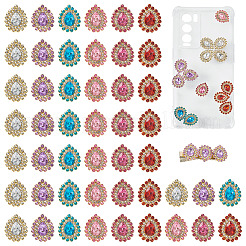 90 Stück 6 Farben Legierung Glas Cabochons&nbsp;FIND-TA0007-91
