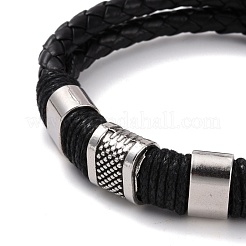 Retro Leder geflochtenes Kordelarmband für Männer&nbsp;BJEW-A039-01B