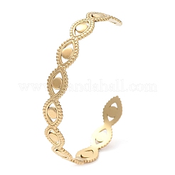 304 Edelstahl hohles Pferdeauge Manschettenarmband für Damen&nbsp;BJEW-D061-05G