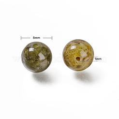 100 Stk. 8 mm natürliche grüne Granat runde Perlen&nbsp;DIY-LS0002-63