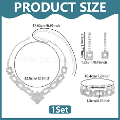 1 sachet de boucles d'oreilles à clous en strass cristal losange et carré&nbsp;SJEW-UN0001-26