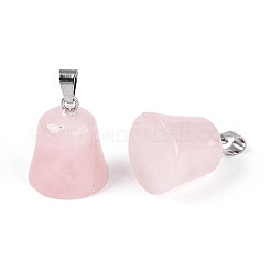 Pendentifs de quartz rose naturel&nbsp;G-N349-15P-07