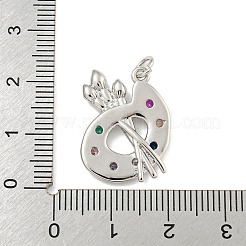 Ciondoli colorati in zirconia cubica con placcatura a cremagliera in ottone&nbsp;KK-Z048-05P