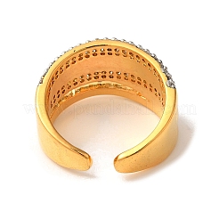 Manschettenringe aus Messing mit Mikropavé-Zirkonia für Damen&nbsp;RJEW-G325-11D-GP