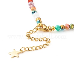 Juego de pulseras y collar de cuentas de vidrio electrochapado&nbsp;SJEW-JS01200