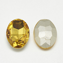 Cabochons en verre avec strass de dos avec point&nbsp;RGLA-T080-8x10mm-22
