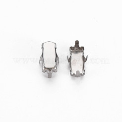 Anlaufgeschützte 201 Edelstahl-Aufnähfassungen&nbsp;STAS-T032-09-5x10mm-01