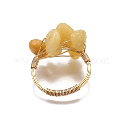 Natürliche Topas-Jade-Fingerringe für Frauen&nbsp;RJEW-TA00202-04