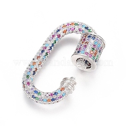 Charms in ottone con micro pavé di zirconi e moschettone a vite&nbsp;ZIRC-L085-08P