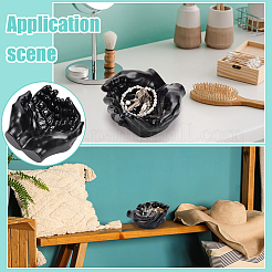 Bandejas decorativas para joyas hechas a mano de resina&nbsp;ODIS-WH0108-100B