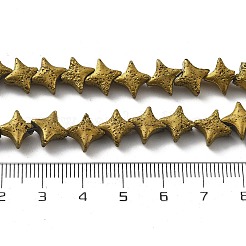 Brins de perles de pierre de lave naturelle galvanisées&nbsp;G-A251-C01-01G