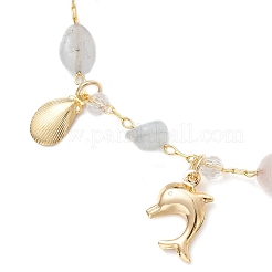 4 bracciale a maglie in morganite naturale&nbsp;BJEW-JB12116