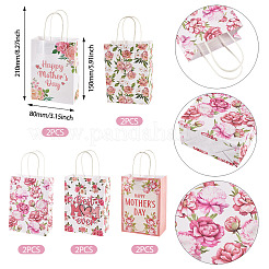 10 pz. 5 stili di sacchetti di carta stampati con fiori per la festa della mamma&nbsp;CARB-TA0001-19