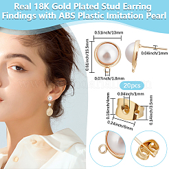 20 pièces de boucles d'oreilles en laiton&nbsp;KK-BBC0017-30