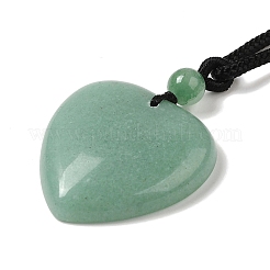 Collar con colgante de piedras preciosas mixtas naturales y sintéticas con cordones de nailon.&nbsp;NJEW-D051-02