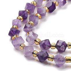 Natürliche Chevron-Amethyst-Perlenstränge&nbsp;G-P463-13