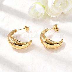 Boucles d'oreilles à tige en acier inoxydable 304 en forme de lune&nbsp;EJEW-K268-46G