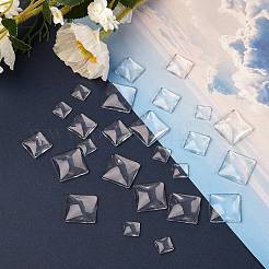 150 Stück 3 Arten transparentes Glas quadratische Cabochons&nbsp;GGLA-SZ0001-31