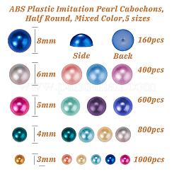 Cabochons en plastique ABS d'imitation nacre&nbsp;SACR-GF0001-01