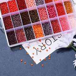 288g 24 colores cuentas de semillas de vidrio&nbsp;SEED-JQ0005-01B-4mm