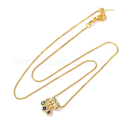 Colliers à pendentif en laiton pavé de zirconiums cubiques colorés&nbsp;NJEW-D348-03D-G