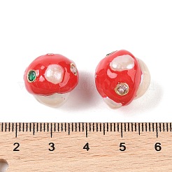 Natürliche Süßwasser-Zuchtperle mit Zirkonia-Emaille-Perlen&nbsp;PEAR-G014-02A