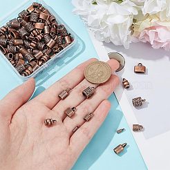 120 pieza de 6 estilos de extremo de cordón de aleación de estilo tibetano&nbsp;FIND-NB0004-49